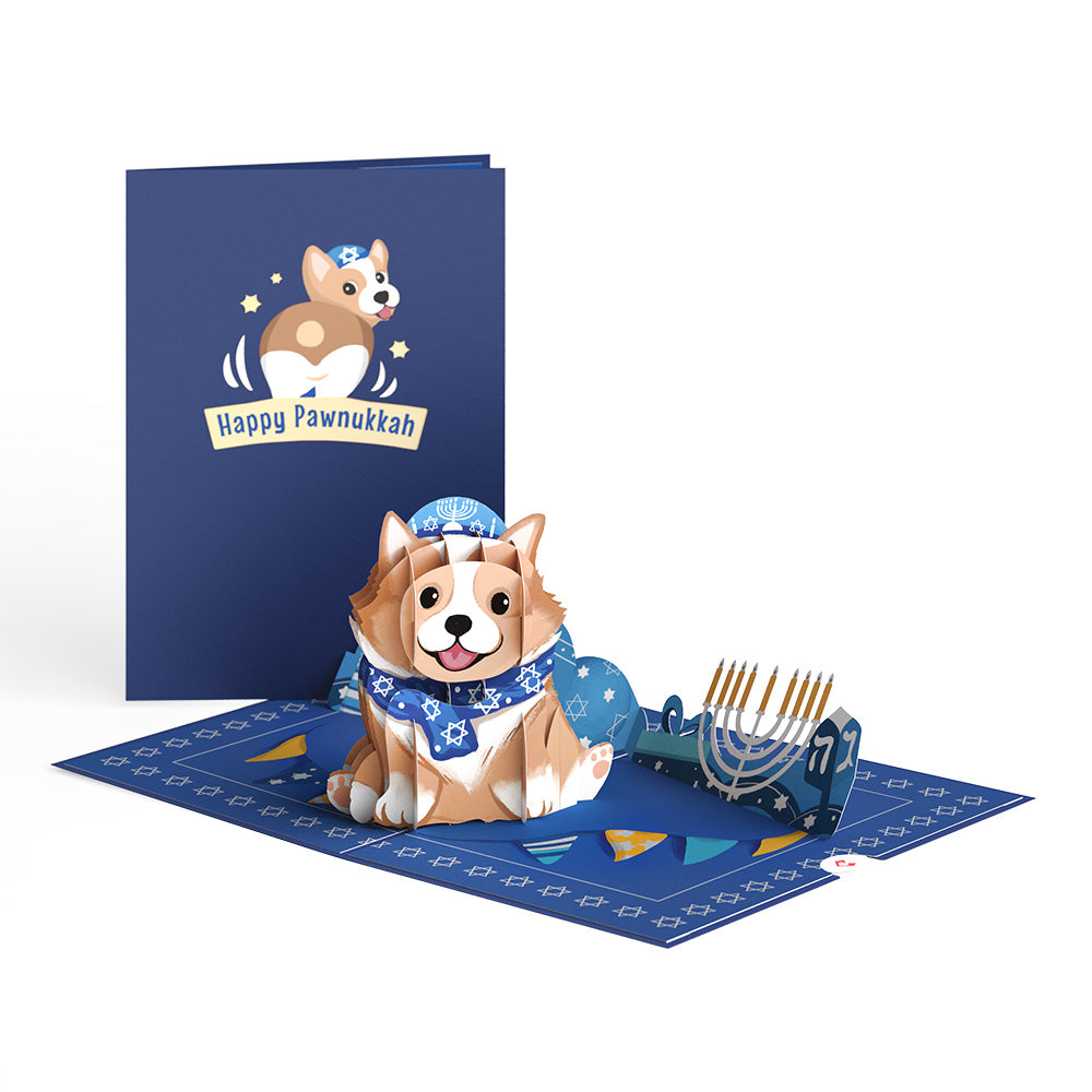 Happy Hanukkah Dog Pop-Up Card