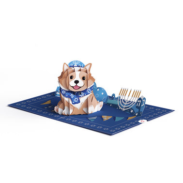 Happy Hanukkah Dog Pop-Up Card