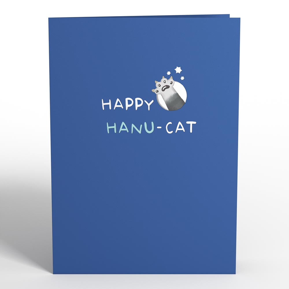 Happy Hanukkah Cat Pop-Up Card