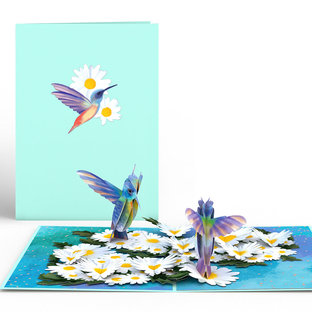 Daisy Patch Hummingbirds Pop-Up Card