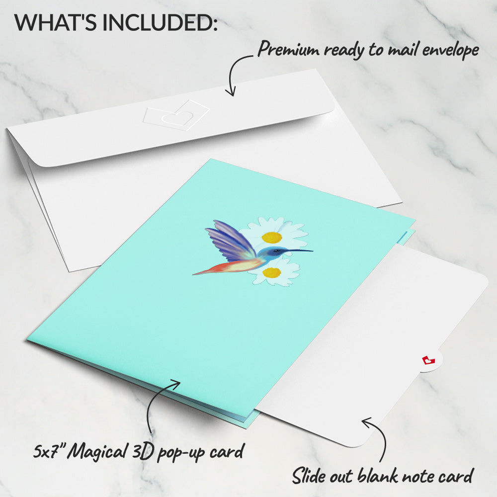 Daisy Patch Hummingbirds Pop-Up Card