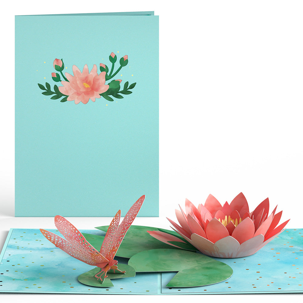 Water Lily Dragonfly Pop-Up Card – Lovepop