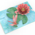 lily flower card Water Lily Dragonfly Pop-Up Card