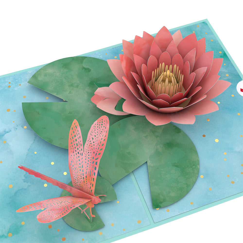 Water Lily Dragonfly Mother's Day Pop-Up Card and Sentiment Set