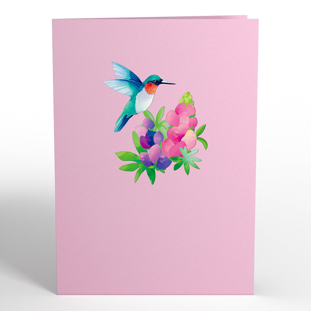 Lupine Hummingbird Pop-Up Card