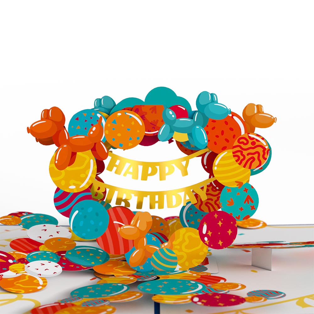 Happy Birthday Banner and Balloons Pop-Up Card and Survive Another Year of Adulting Sentiment Set