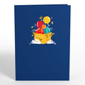 Happy Birthday Banner and Balloons Pop-Up Card