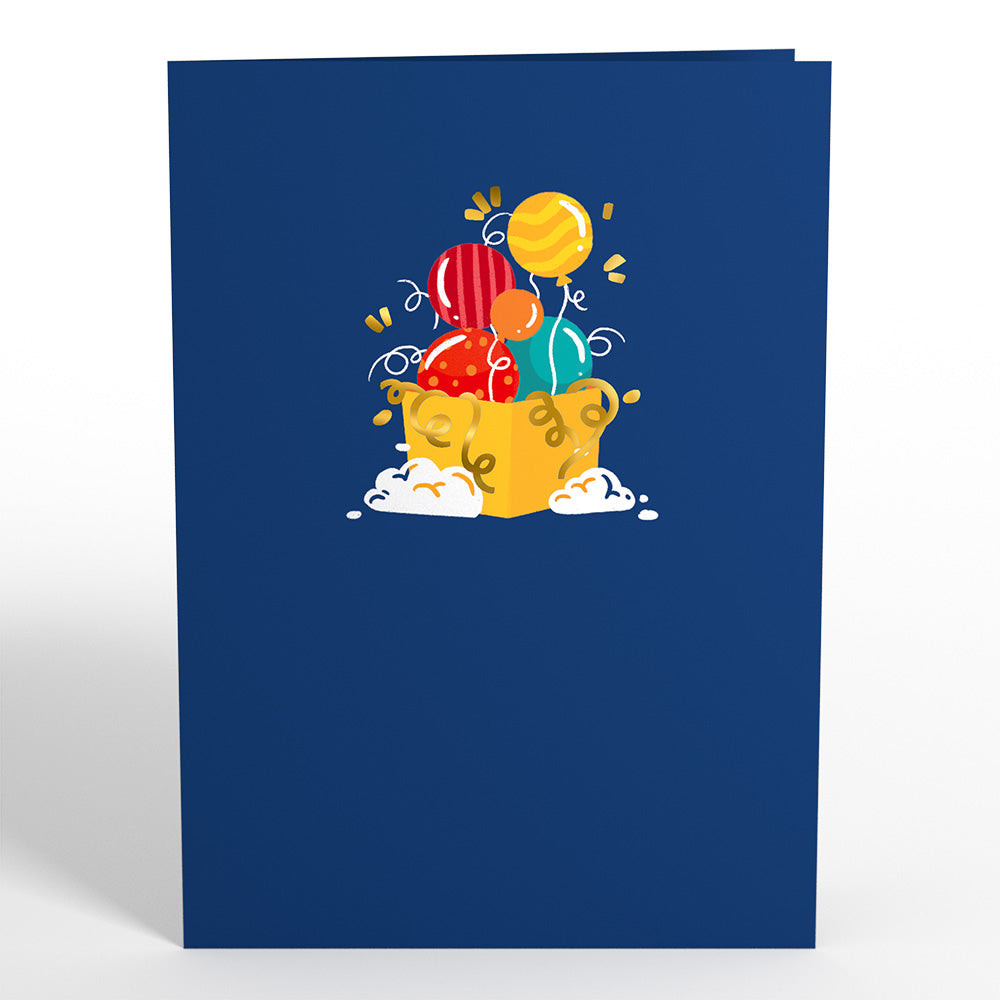 Happy Birthday Banner and Balloons Pop-Up Card