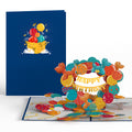 Happy Birthday Banner and Balloons Pop-Up Card