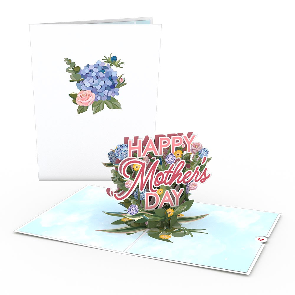 Mother's Day Hydrangeas Pop-Up Card & Bouquet Bundle