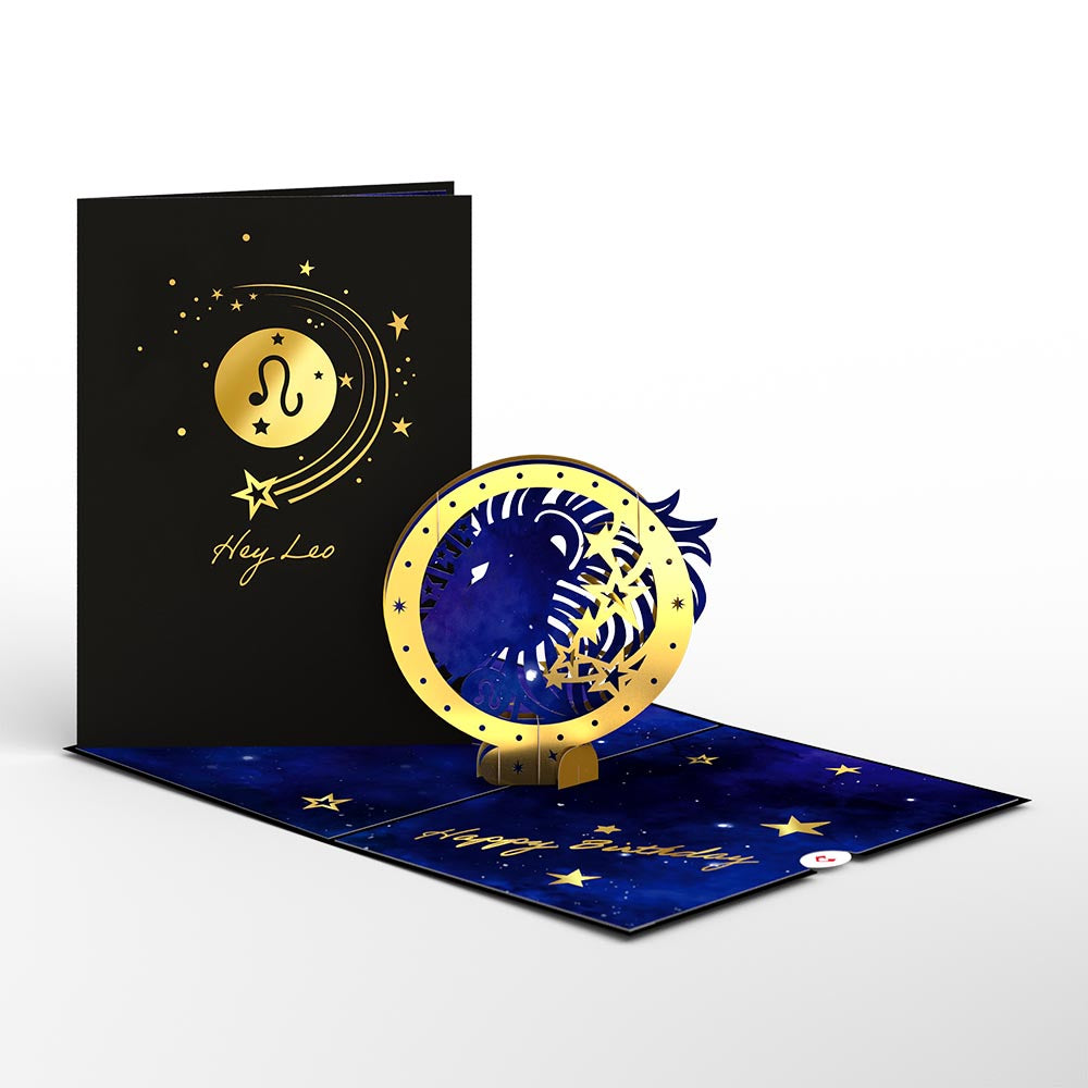 Leo Zodiac Birthday Pop-Up Card