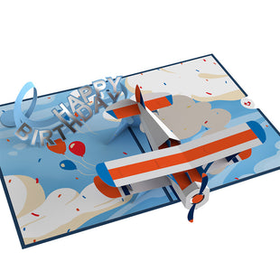 Happy Birthday Plane Pop-Up Card