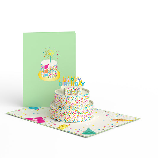 Sprinkles Birthday Cake Pop-Up Card
