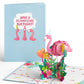 Flamazing Birthday Flamingo Pop-Up Card