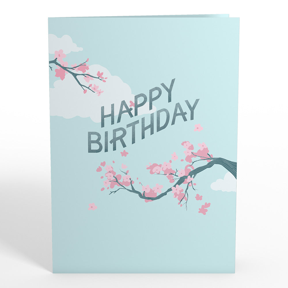 Birthday Cherry Blossom Pop-Up Card and Suncatcher Bouquet Bundle
