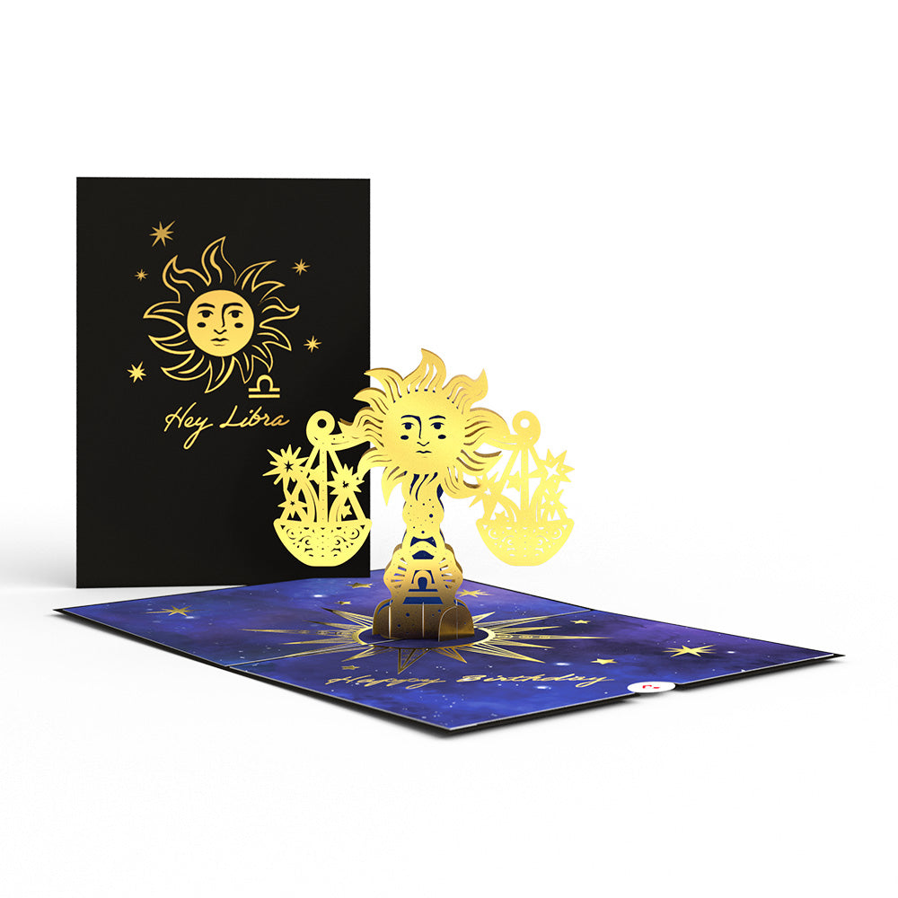 Libra Zodiac Birthday Pop-Up Card