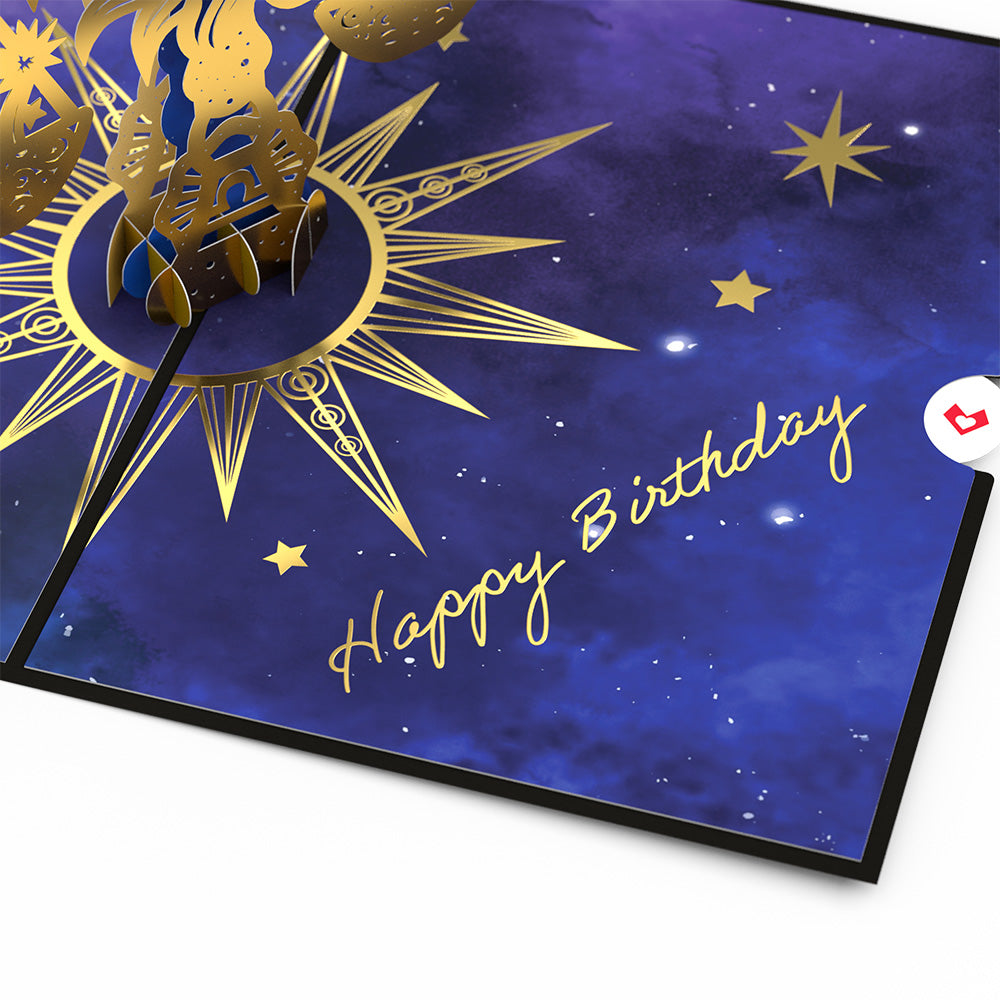 Libra Zodiac Birthday Pop-Up Card