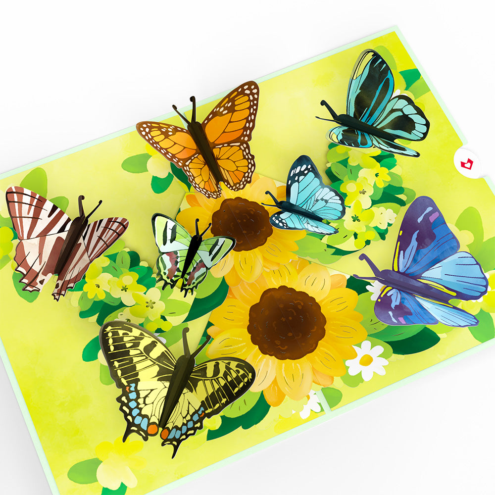 Sunflower Butterflies Thank You Pop-Up Card and Sentiment Set