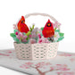 Cherry Blossom Basket with Cardinals Mother's Day Pop-Up Card and Sentiment Set for Spanish Grandmother