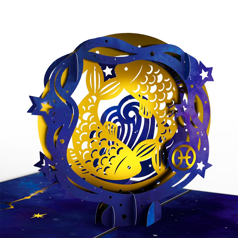 Pisces Zodiac Birthday Pop-Up Card and Sentiment Set