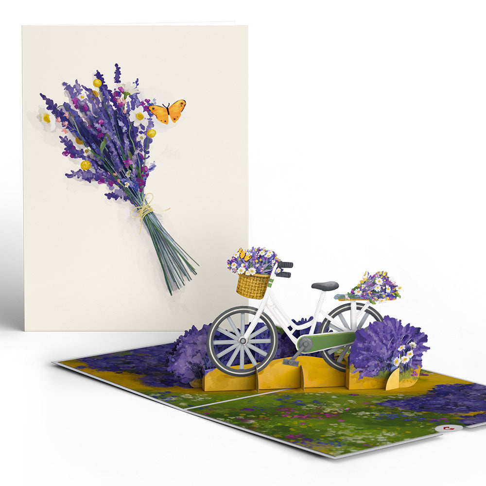 Lavender Bicycle Pop-Up Card