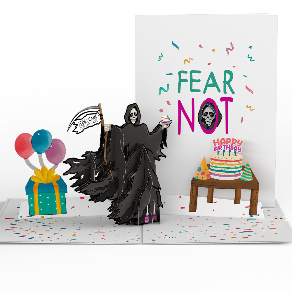 Grim Reaper Dark Humor Birthday Pop-Up Card
