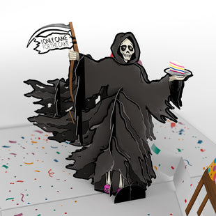 Grim Reaper Dark Humor Birthday Pop-Up Card