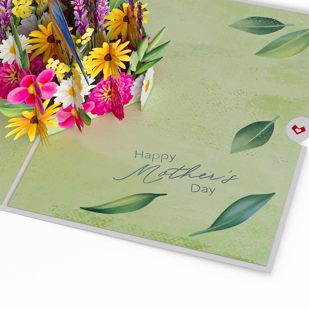 For Mom with Love Pop-Up Card & Bouquet Bundle