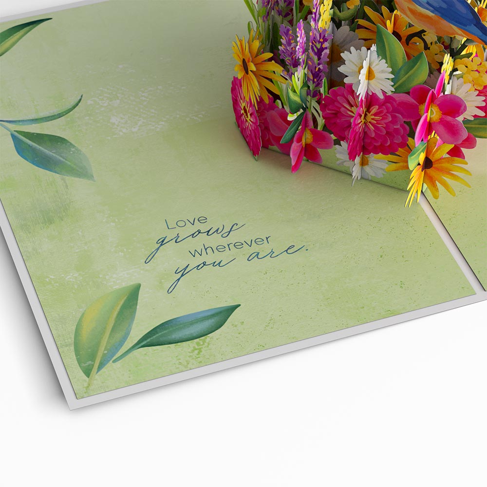 For Mom with Love Pop-Up Card & Bouquet Bundle