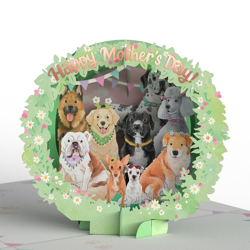 Mother's Day Dog Mom Pop-Up Card & Bouquet Bundle