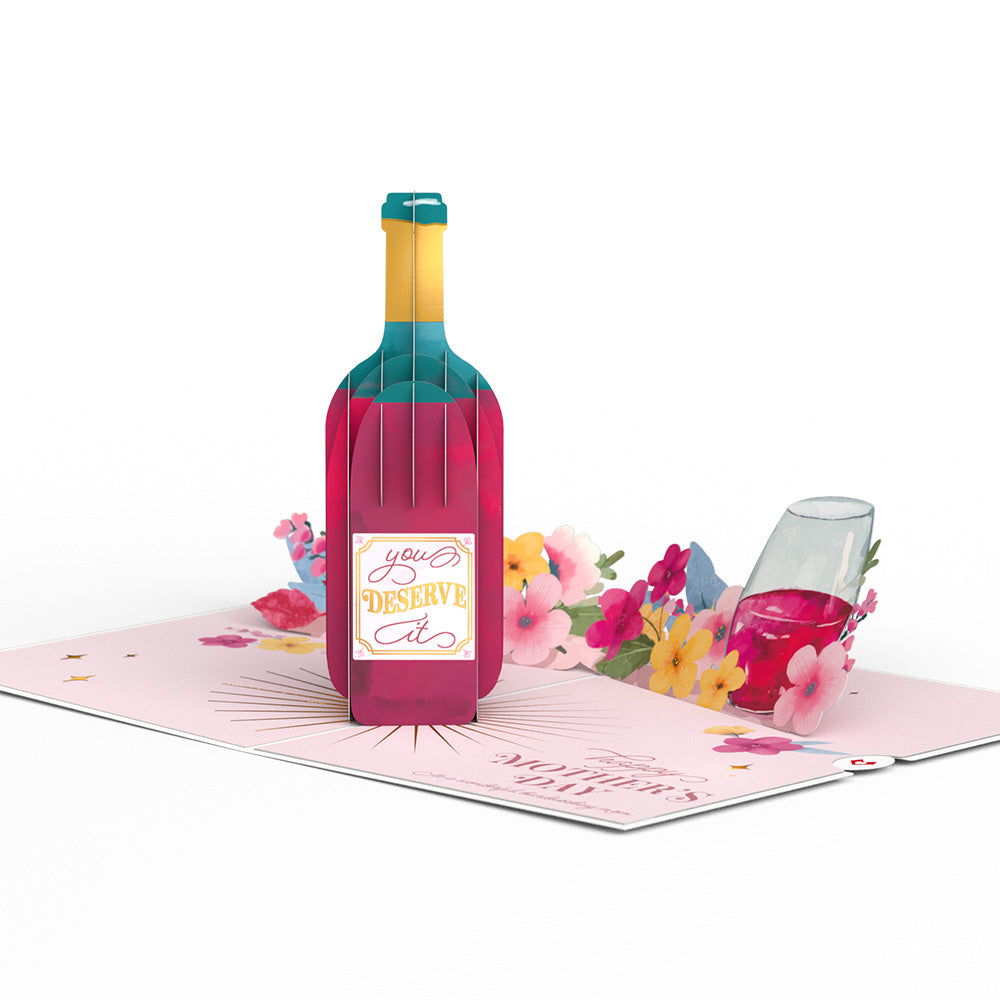 Wine Down and Relax Mother's Day Pop-Up Card