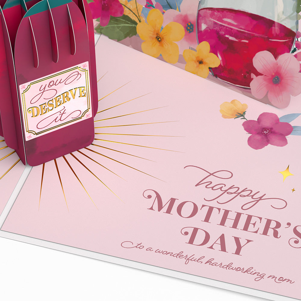 Wine Down and Relax Mother's Day Pop-Up Card