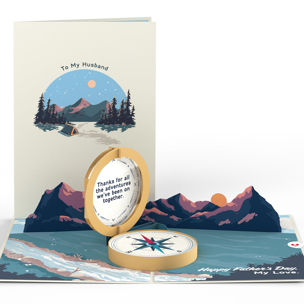 Husband Happy Father’s Day Compass Pop-Up Card