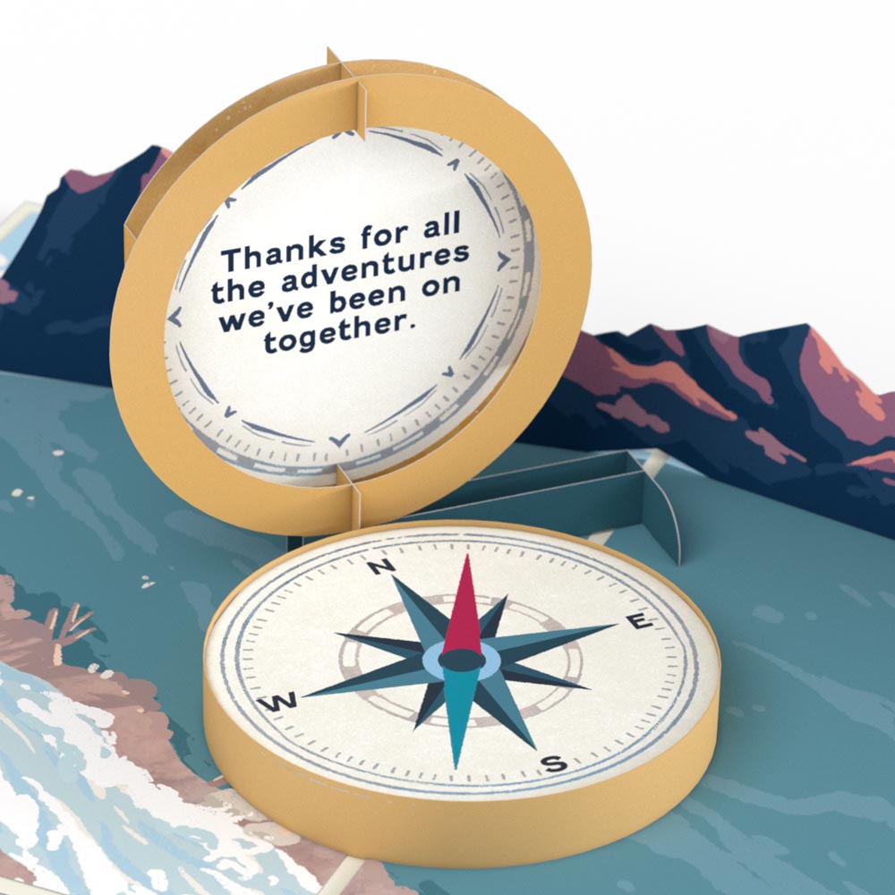 Husband Happy Father’s Day Compass Pop-Up Card