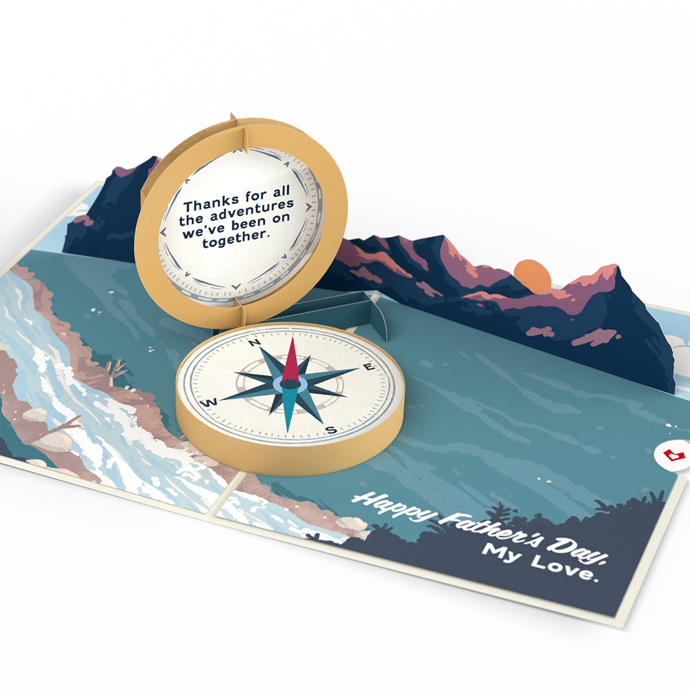Husband Happy Father’s Day Compass Pop-Up Card