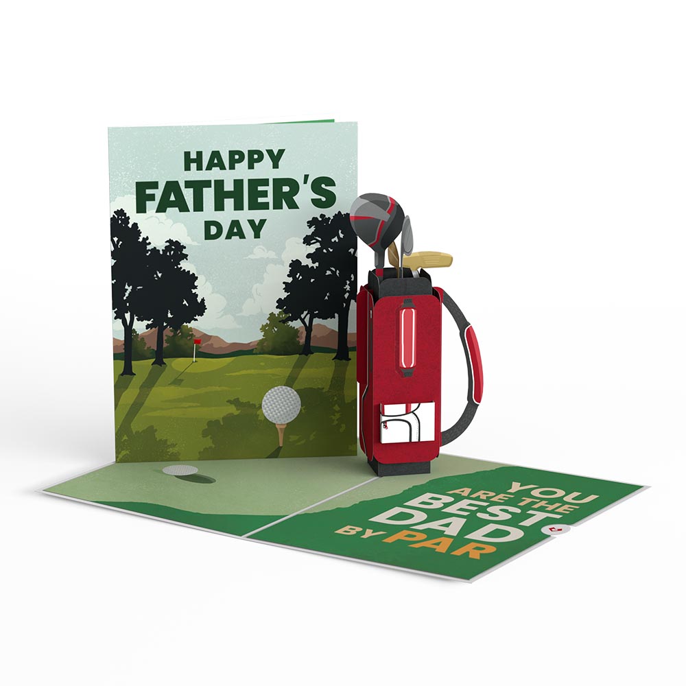 Best Dad by Par Father's Day Pop-Up Card & Bouquet Bundle