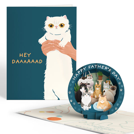 Cat Dad Father's Day Pop-Up Card
