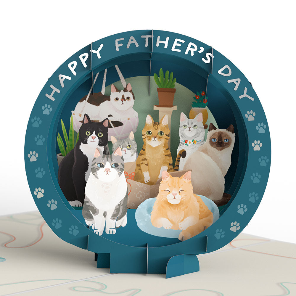 Cat Dad Father's Day Pop-Up Card