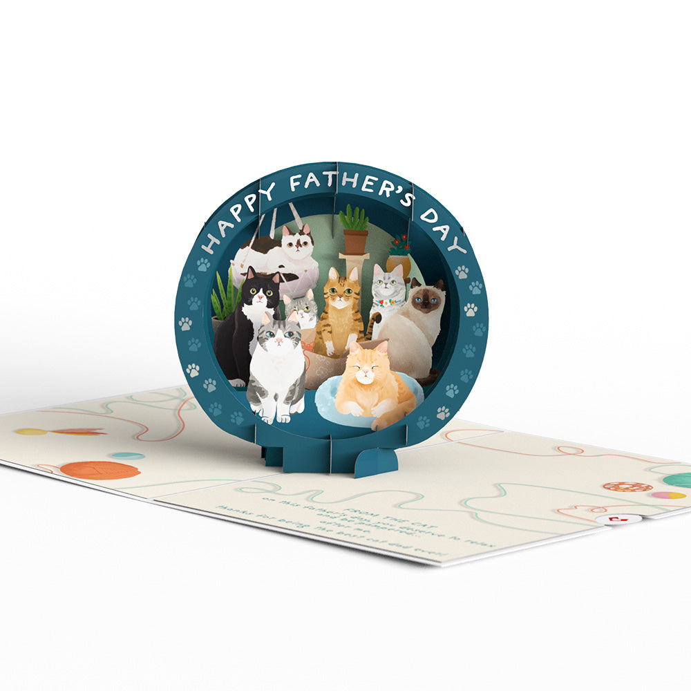 Cat Dad Father's Day Pop-Up Card