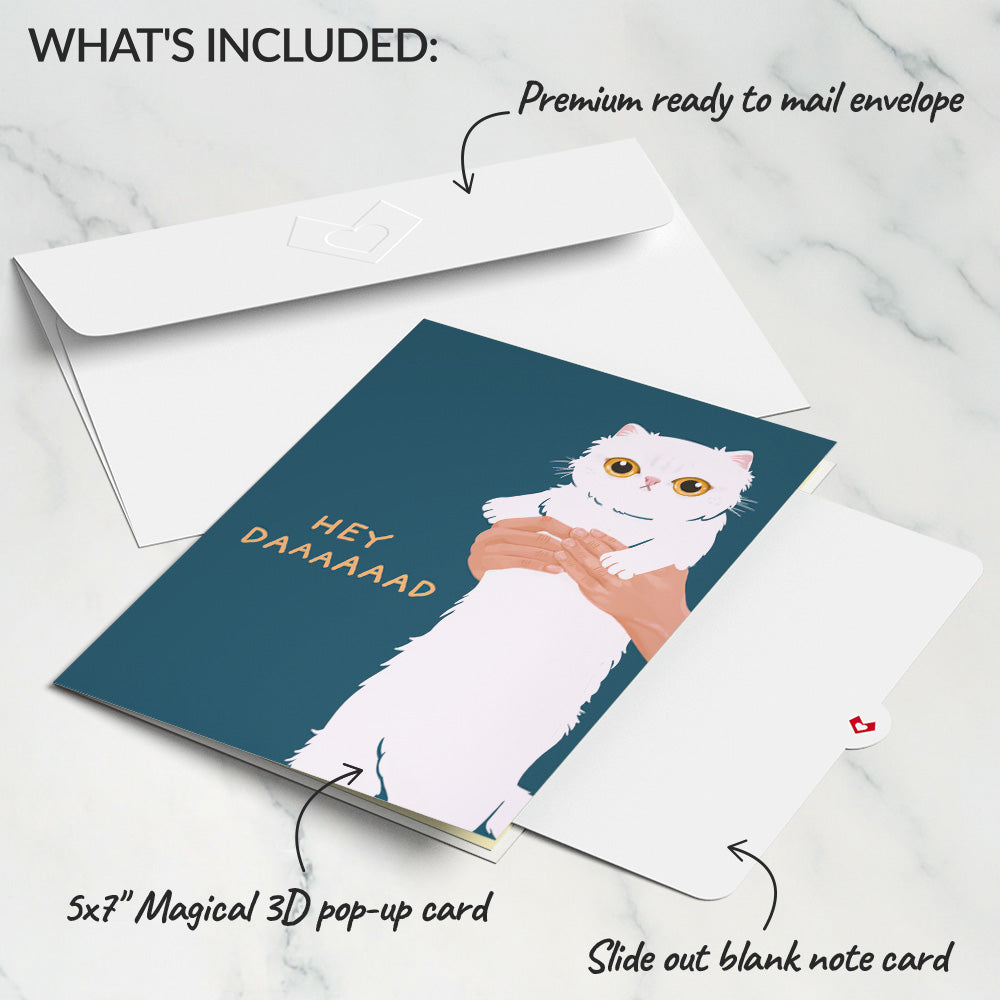Cat Dad Father's Day Pop-Up Card