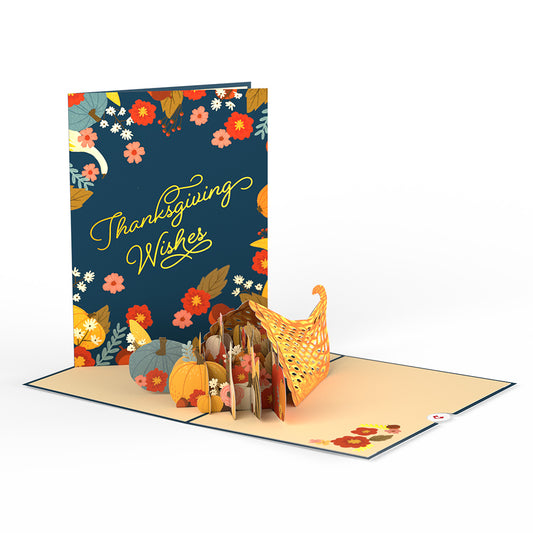 Woodland Harvest Thanksgiving Wishes Pop-Up Card