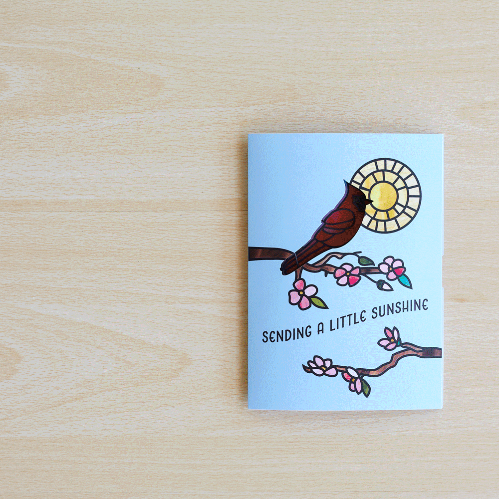 Sending Sunshine Cardinal Suncatcher Card & Pop-Up Bouquet Bundle