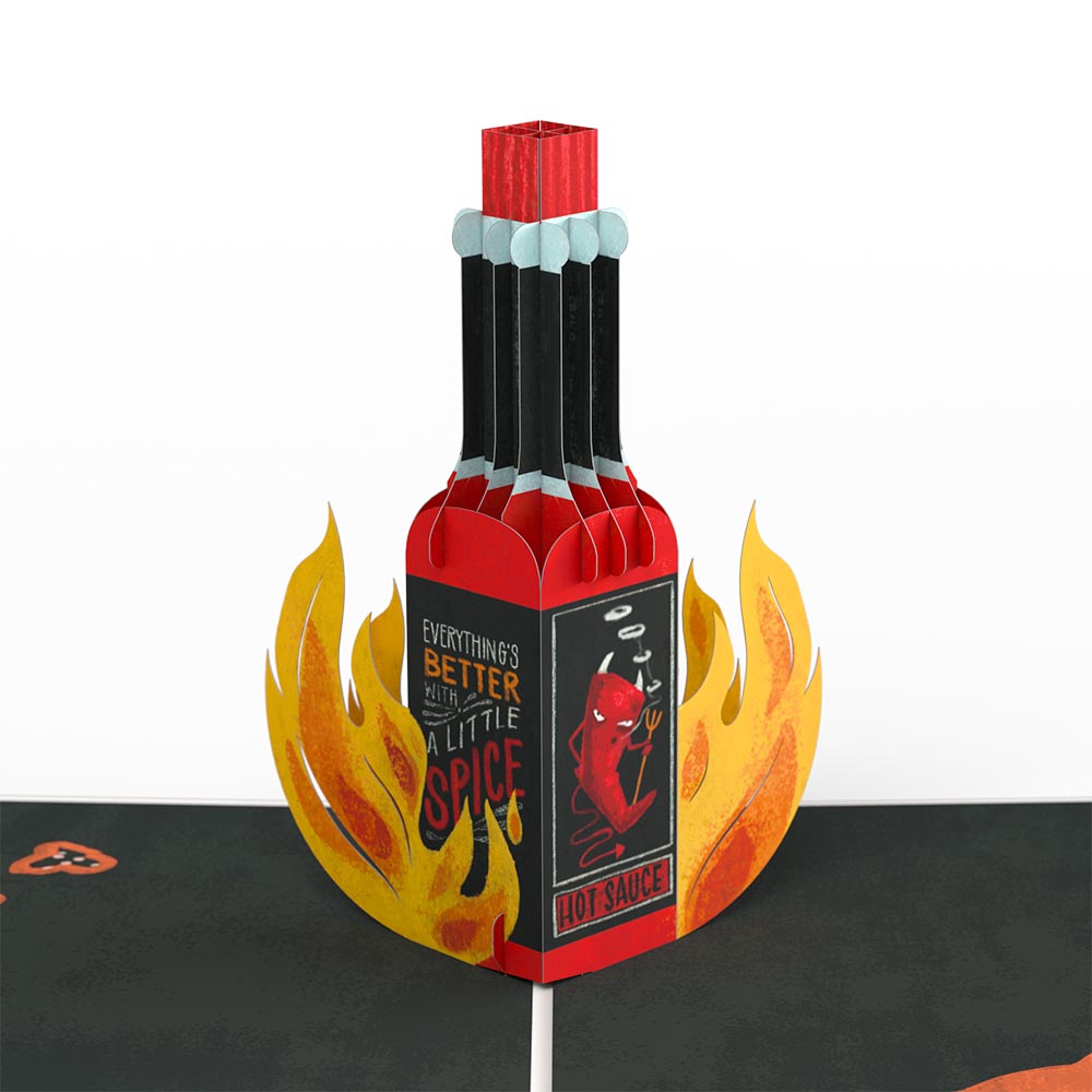 You’re So Hot - Hot Sauce Birthday Pop-Up Card and Sentiment Set for Wife