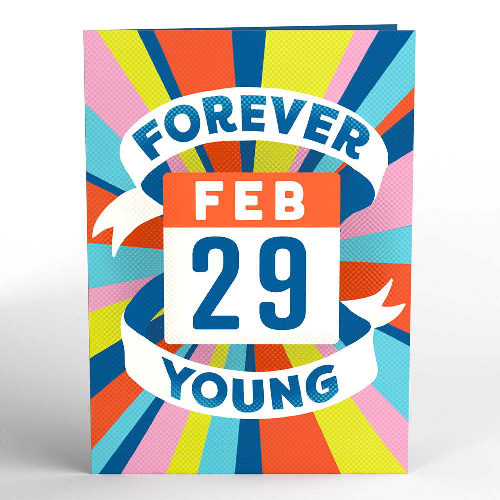 Forever Young Leap Year Birthday Pop-Up Card