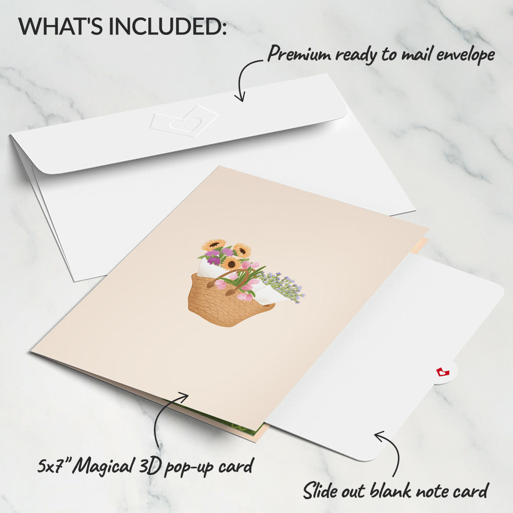 Thinking of You Flower Cart Pop-Up Card