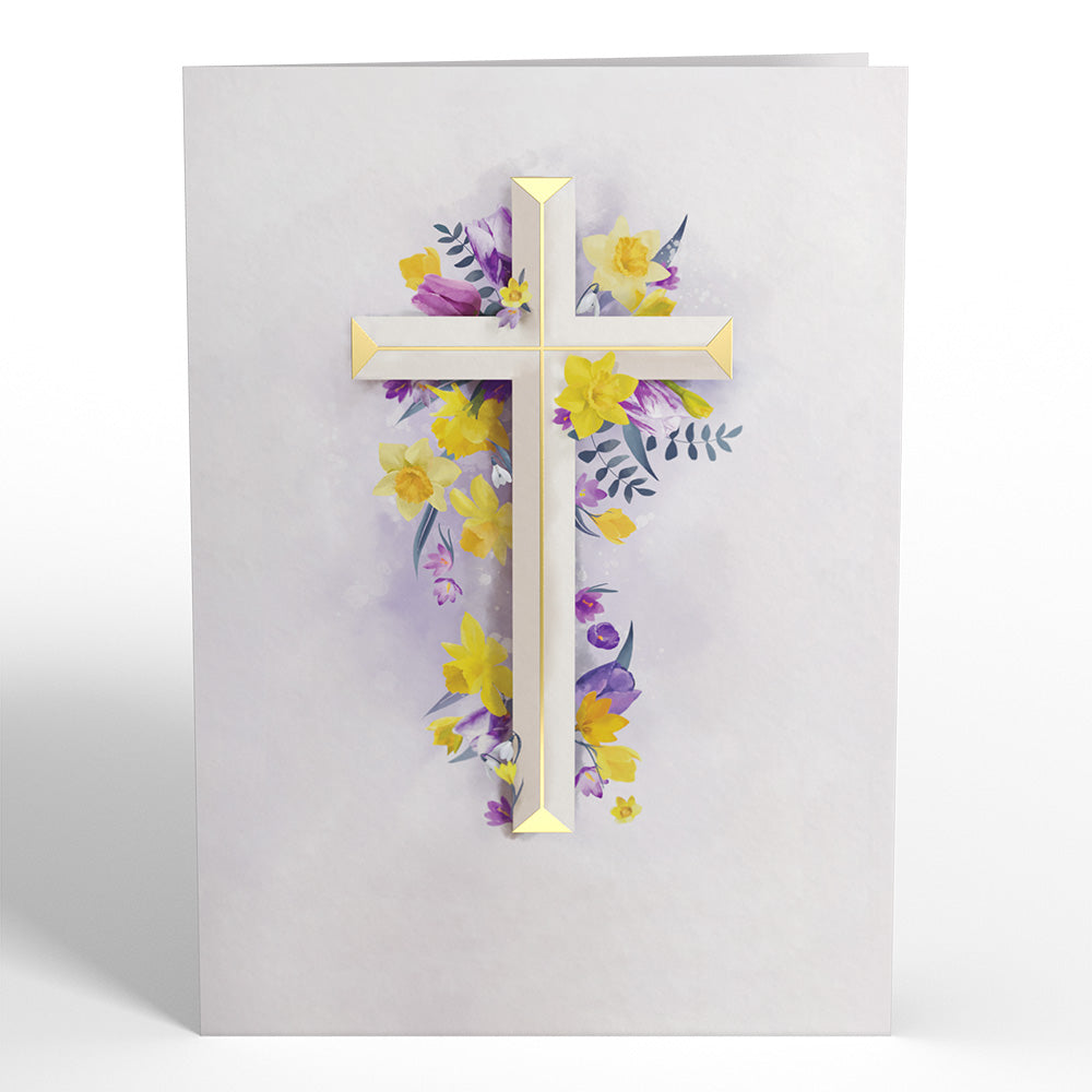 Easter He Is Risen Pop-Up Card & Suncatcher Bouquet Bundle