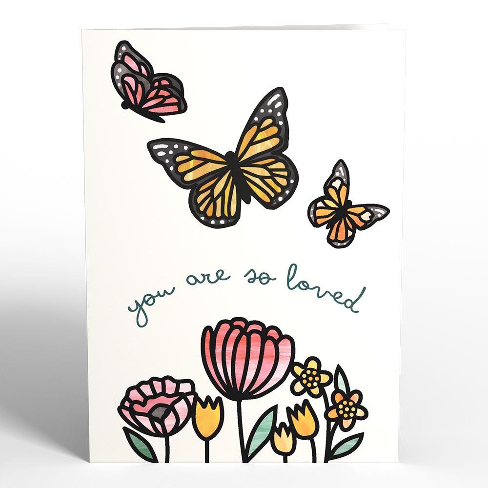 You Are So Loved Butterflies Suncatcher Card