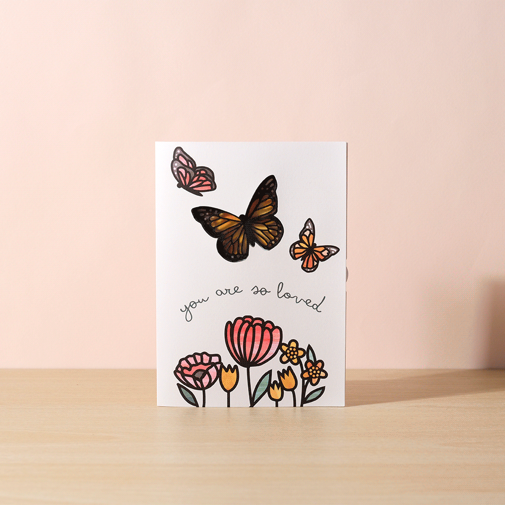 You Are So Loved Butterflies Suncatcher Card