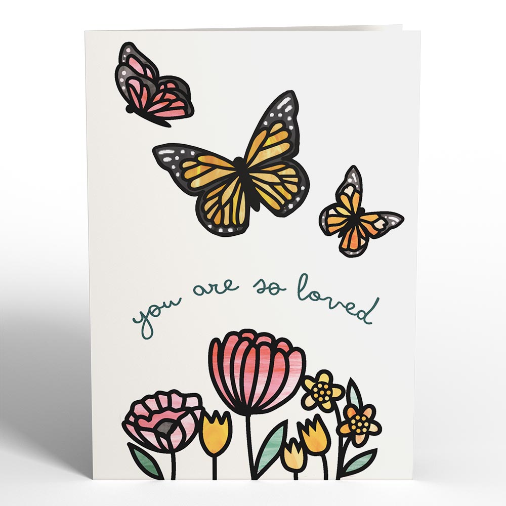 You Are So Loved Butterfly Suncatcher Card & Bouquet Bundle