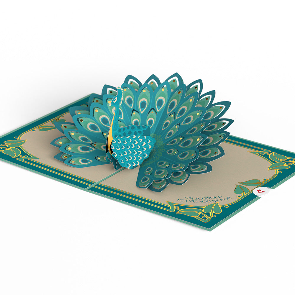 Art Deco Mother's Day Peacock Pop-Up Card